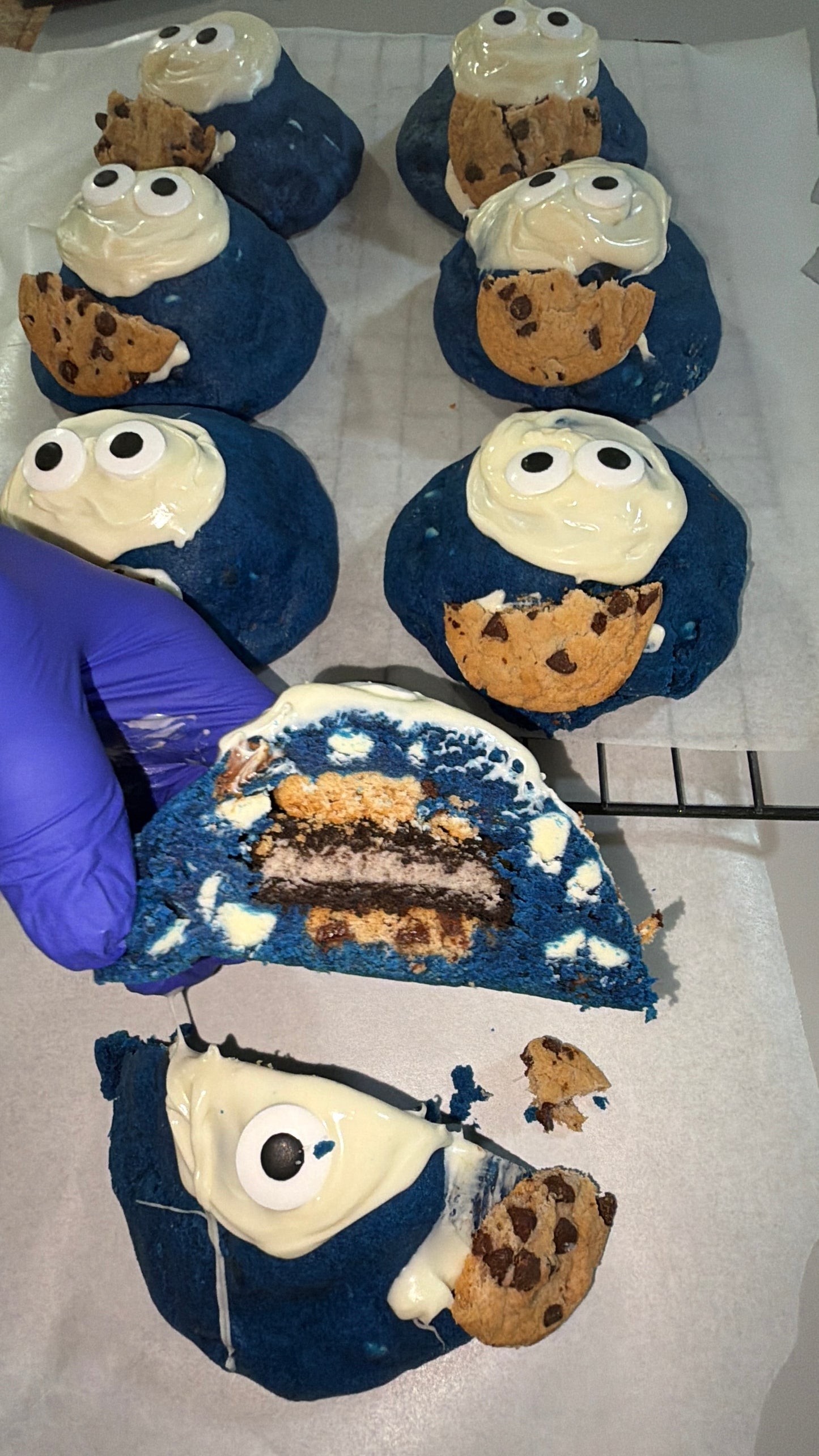 Cookie Monster Stuffed Cookie