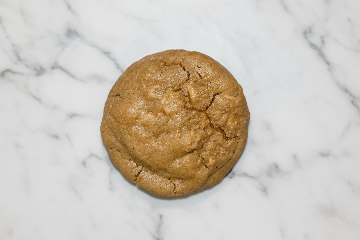 peanut butter cookie on marble background 
