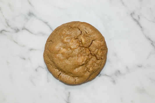 peanut butter cookie on marble background 
